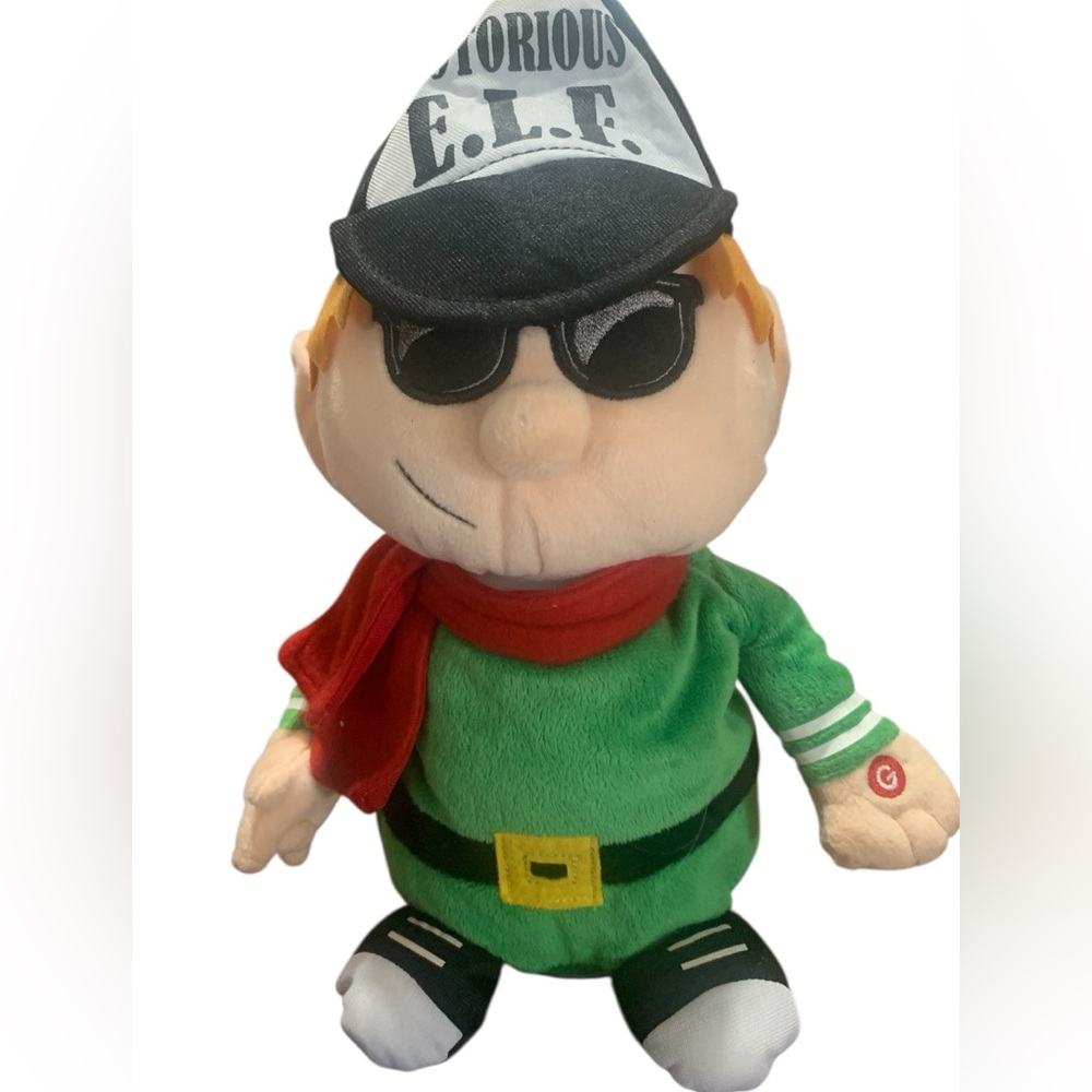 Gemmy Notorious E.L.F. Dancing Rapping Singing Christmas Elf Plush Animated Work